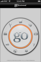 Go Universal app home screen. Project movies, streaming video, pictures, web, documents, social media, and more.